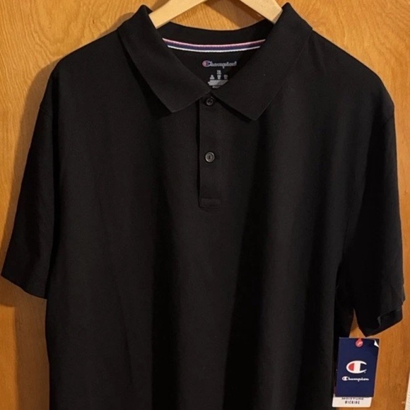 Black Polo Shirt Mens XL Champion Wicking - Picture 1 of 4